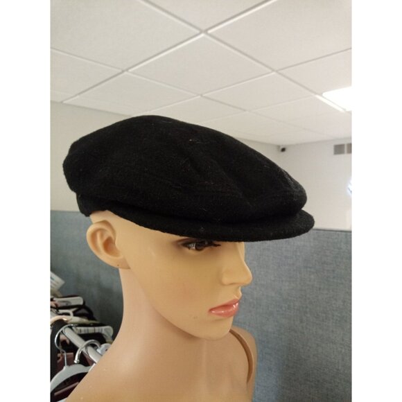 Jos A. Bank Black Newsboy Hat Size Medium - Picture 1 of 5